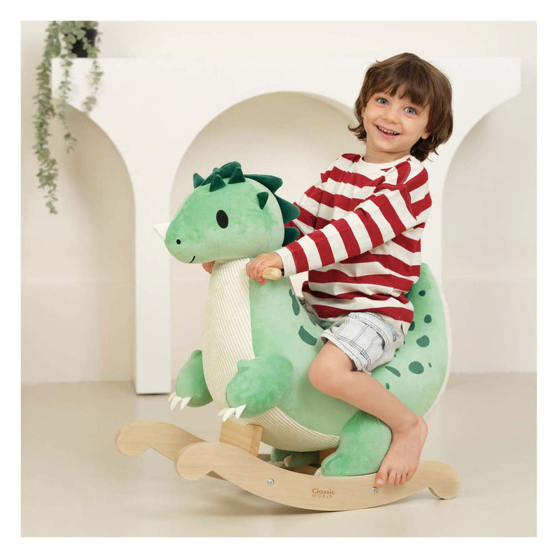 Afbeelding laden in galerijviewer, Classic world houten hobbelpaard dinosaurus

