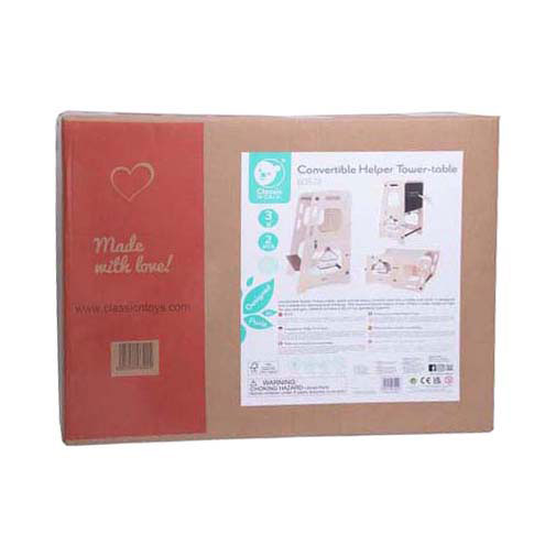 Afbeelding laden in galerijviewer, Classic world houten 2in1 leertoren en tafel verstelbaar, 90cm
