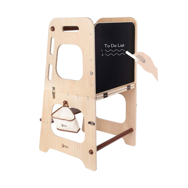 Afbeelding laden in galerijviewer, Classic world houten 2in1 leertoren en tafel verstelbaar, 90cm
