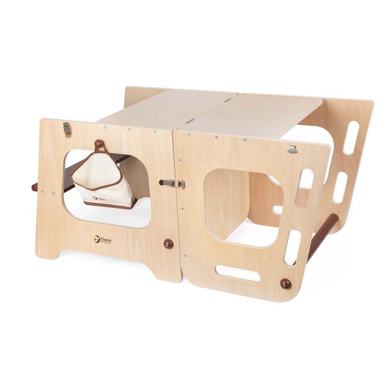 Afbeelding laden in galerijviewer, Classic world houten 2in1 leertoren en tafel verstelbaar, 90cm
