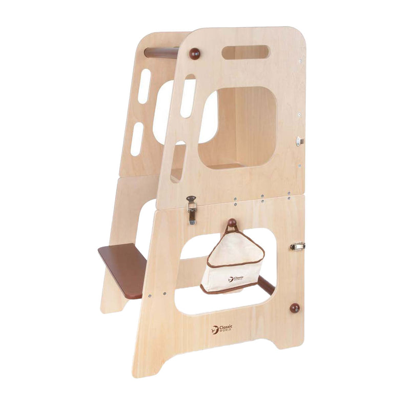 Afbeelding laden in galerijviewer, Classic world houten 2in1 leertoren en tafel verstelbaar, 90cm
