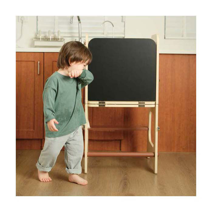 Afbeelding laden in galerijviewer, Classic world houten 2in1 leertoren en tafel verstelbaar, 90cm
