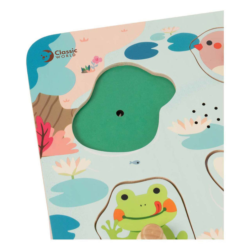 Afbeelding laden in galerijviewer, Classic world houten puzzel poel geluid educatief speelgoed.
