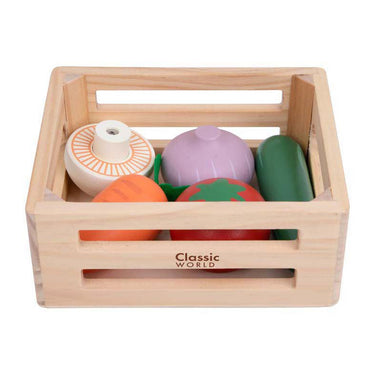 Classic world houten krat met groenten