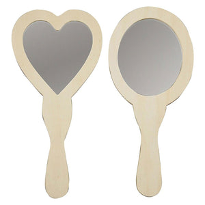 Creativ company versier je houten handspiegel, 2st. 25cm