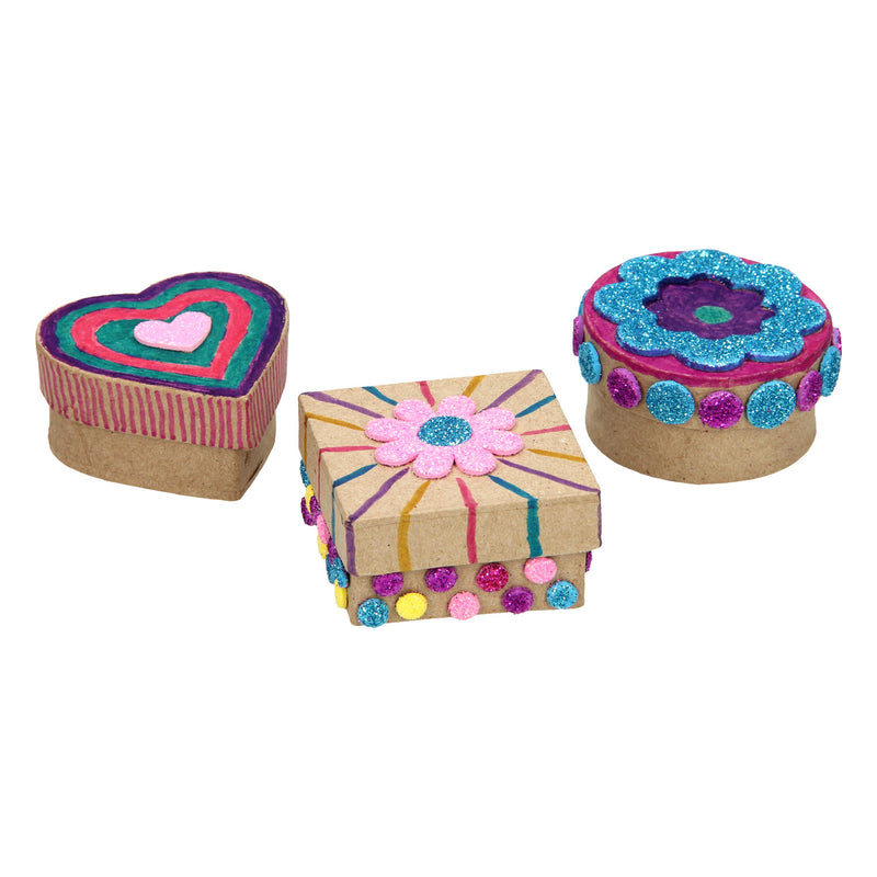 Afbeelding laden in galerijviewer, Creativ company papier mache creotime: mini doosjes 6 stuks 5x3 cm
