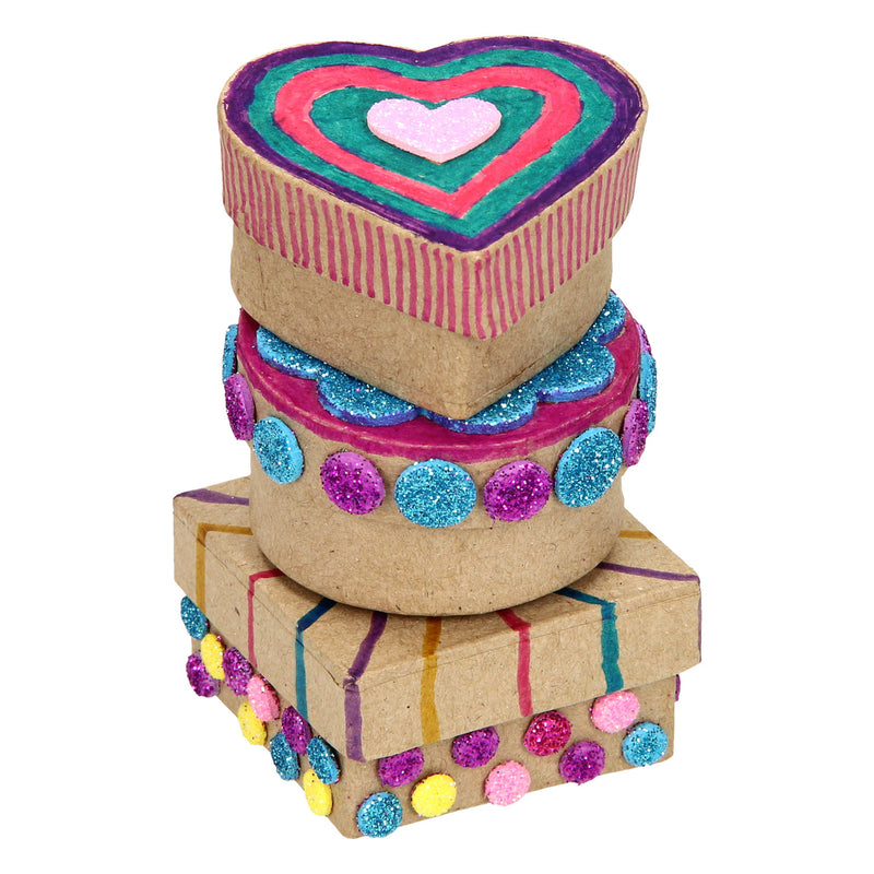 Afbeelding laden in galerijviewer, Creativ company papier mache creotime: mini doosjes 6 stuks 5x3 cm
