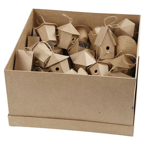 Creativ company vogelhuisjes papier-maché, 60st.