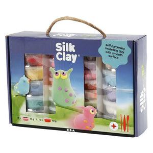 Silk clay set met gereedschap - 28 kleipotjes