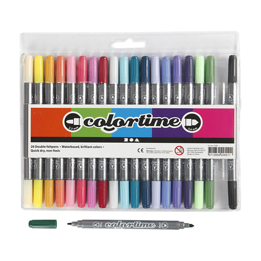 Creativ company dubbelzijdige stiften - extra kleuren, 20st.