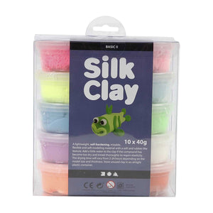 Silk clay - klei- basisset 1 - set met 10 kleuren