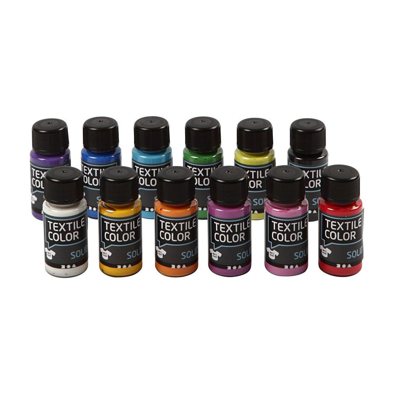 Afbeelding laden in galerijviewer, Creativ company dekkende textielverf - set van 12 kleuren, 50ml

