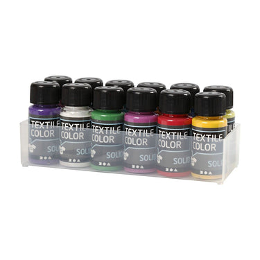 Creativ company dekkende textielverf - set van 12 kleuren, 50ml