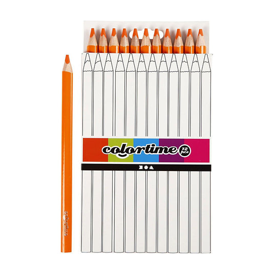 Creativ company driehoekige jumbo kleurpotloden - oranje, 12st.
