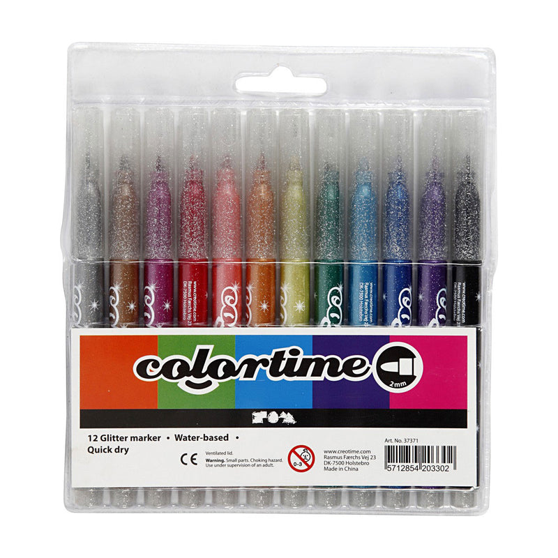 Afbeelding laden in galerijviewer, Colortime glitterstiften, 12st.
