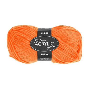 Creativ company acrylgaren neon - neon oranje, 50gr
