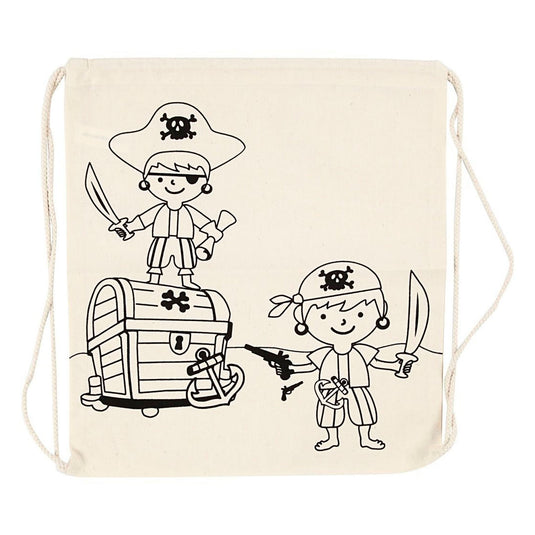 Creativ company kleur je eigen katoenen gymtas piraten