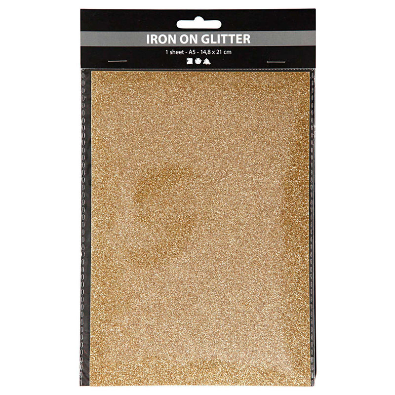 Afbeelding laden in galerijviewer, Creativ company opstrijkfolie glitter goud, a5
