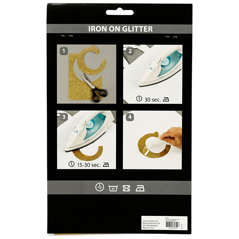 Afbeelding laden in galerijviewer, Creativ company opstrijkfolie glitter goud, a5
