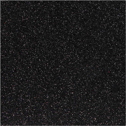Creativ company opstrijkfolie glitter zwart, a5