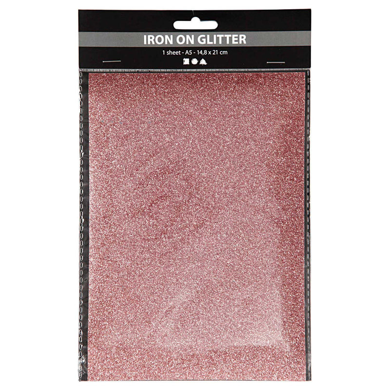Afbeelding laden in galerijviewer, Creativ company opstrijkfolie glitter lichtrood, a5
