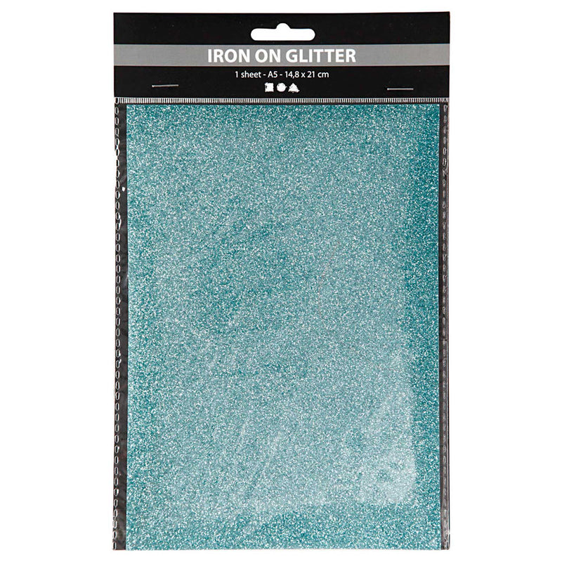 Afbeelding laden in galerijviewer, Creativ company opstrijkfolie glitter lichtblauw, a5
