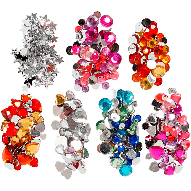 Afbeelding laden in galerijviewer, Creativ company https: www.cchobby.nl strasstenen-in-display-box-rond-sterren-harten-d-6-7-9-10-11-12-14-16-mm-blauw-roze-zilver-300-stuk-1-doos

