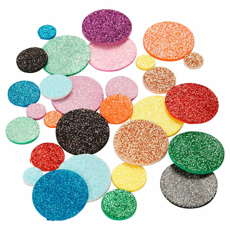 Afbeelding laden in galerijviewer, Creativ company foamvormen glitter cirkels, 150st.
