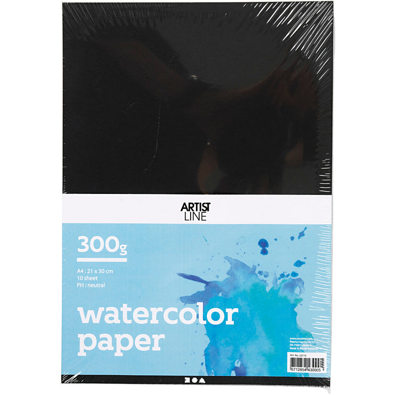 Afbeelding laden in galerijviewer, Aquarelpapier Zwart A4 300gr, 10 Vellen
