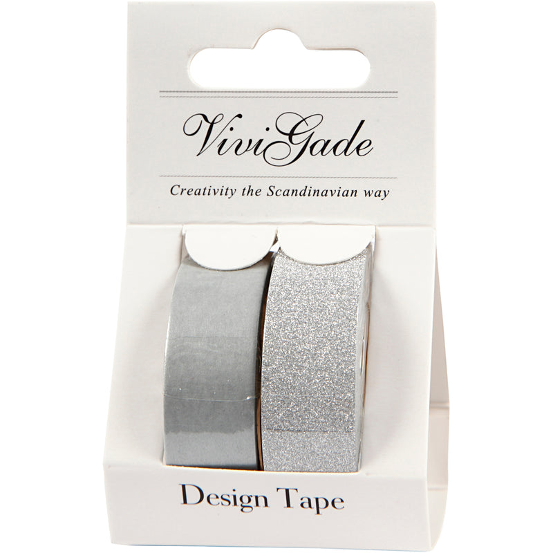 Afbeelding laden in galerijviewer, Creativ company masking tape zilver 2m, 2st.
