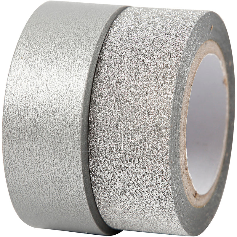Afbeelding laden in galerijviewer, Creativ company masking tape zilver 2m, 2st.
