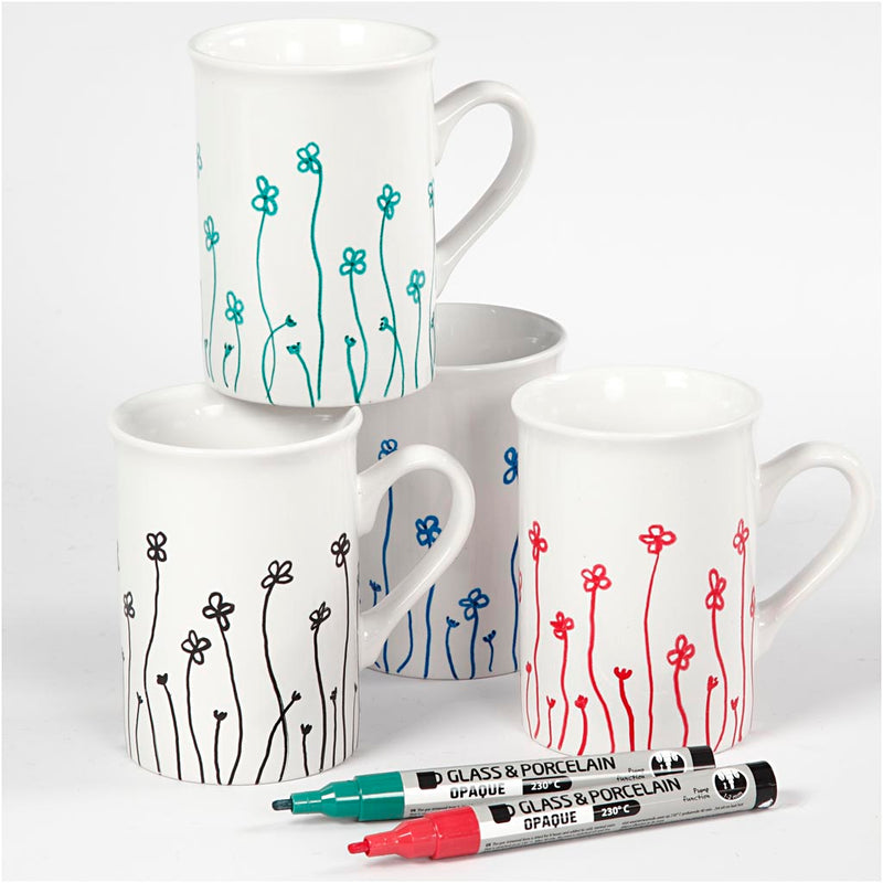 Afbeelding laden in galerijviewer, Creativ company https: www.cchobby.nl glas-porseleinstiften-lijndikte-1-2-mm-semi-dekkend-zwart-blauw-groen-rood-4-stuk-1-doos
