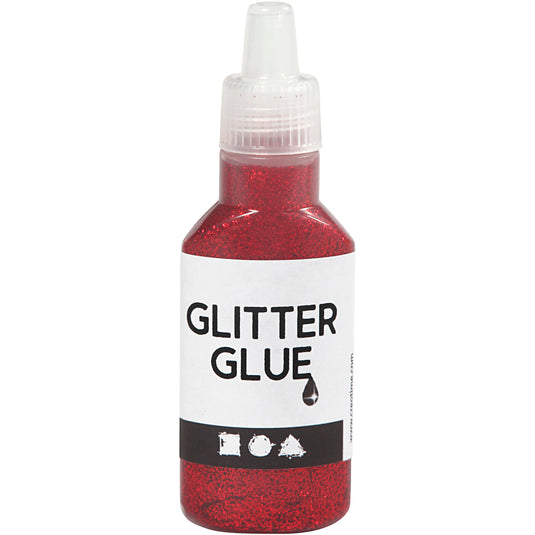 Creativ company glitterlijm rood, 25 ml