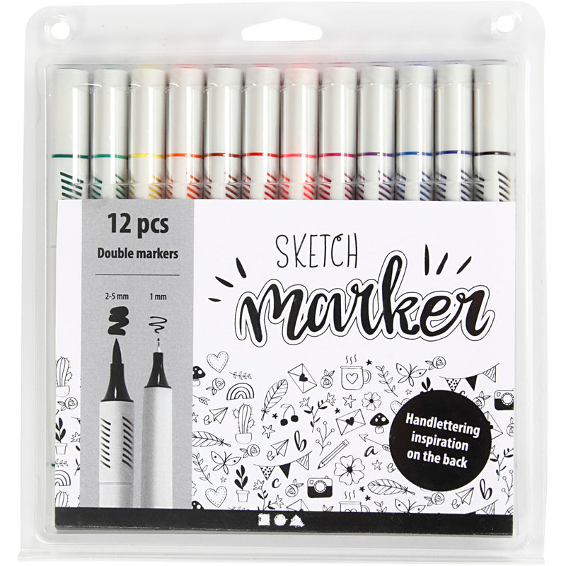 Afbeelding laden in galerijviewer, Creativ company https: www.cchobby.nl tekenstiften-lijndikte-1-2-5-mm-standaardkleuren-12-stuk-1-doos
