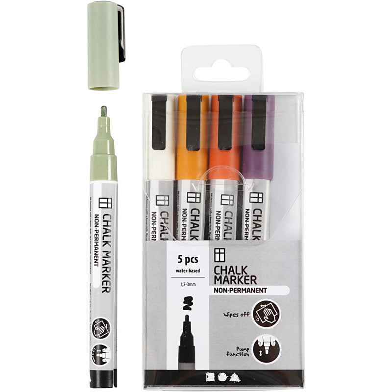 Afbeelding laden in galerijviewer, Creativ company krijt markers pastelkleuren, 5st.
