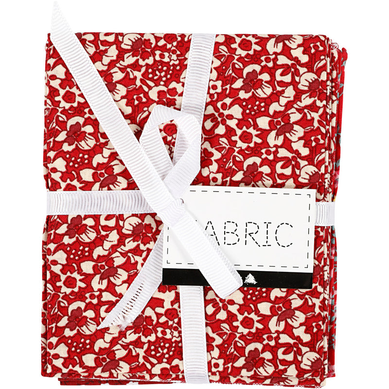Afbeelding laden in galerijviewer, Creativ company patchwork stof rood 45x55cm, 4st.
