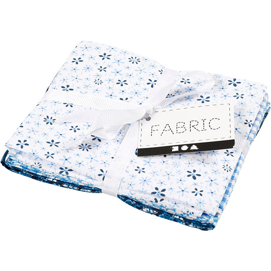 Creativ company patchwork stof blauw 45x55cm, 4st.