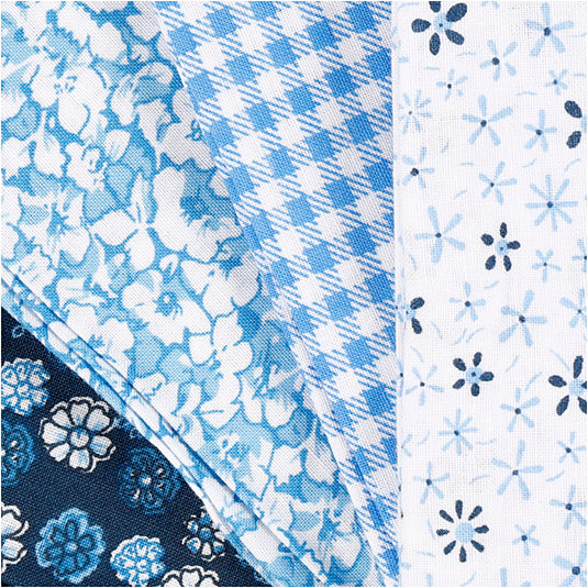 Creativ company patchwork stof blauw 45x55cm, 4st.