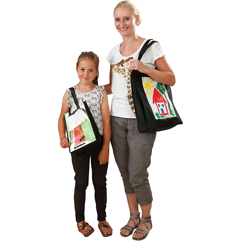 Afbeelding laden in galerijviewer, Creativ company zwarte schoudertas met plastic voorkant
