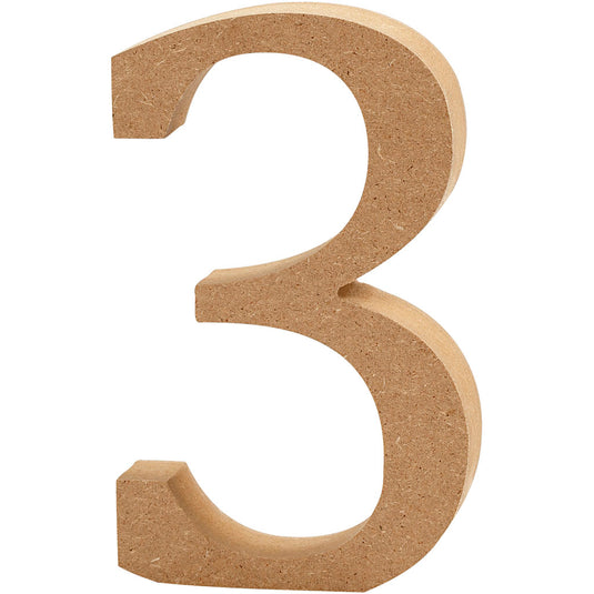 Creativ company cijfer 3 mdf 13cm, 1st.