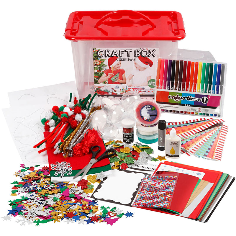 Afbeelding laden in galerijviewer, Creativ company hobbybox rood met creatieve materialen
