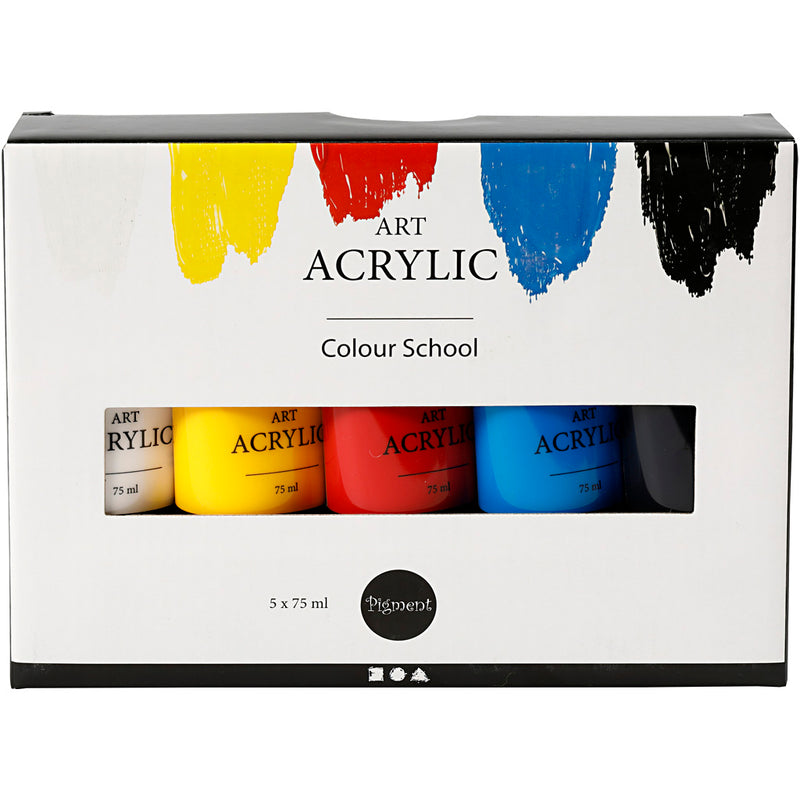 Afbeelding laden in galerijviewer, Pigment art acrylverf primaire kleuren, 5x75ml

