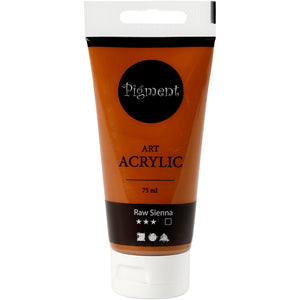 Pigment art acrylverf raw sienna bruin, 75ml