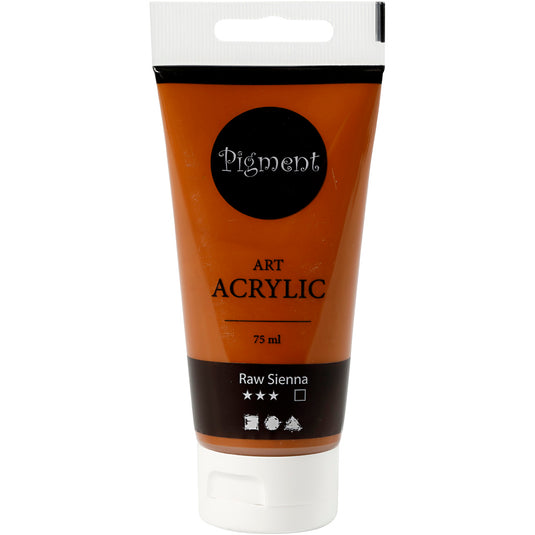 Pigment art acrylverf raw sienna bruin, 75ml