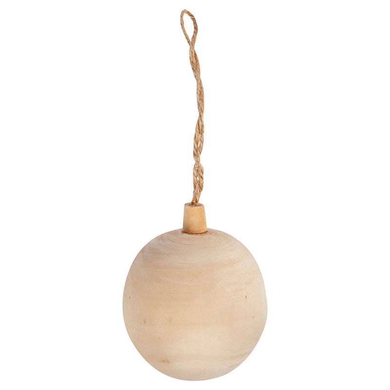 Afbeelding laden in galerijviewer, Creativ company kerstbal hanger hout, 6,4cm
