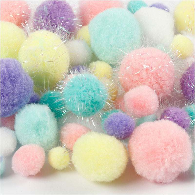 Afbeelding laden in galerijviewer, Creativ company pom-poms pastelkleuren, 62gr.
