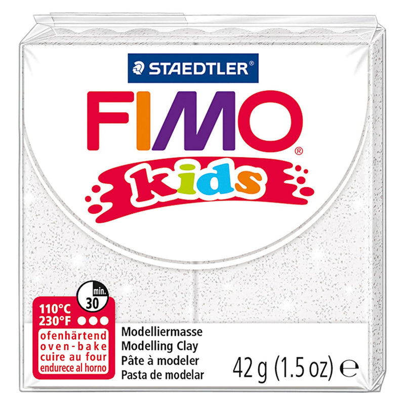 Afbeelding laden in galerijviewer, Fimo kids boetseerklei wit glitter, 42gr
