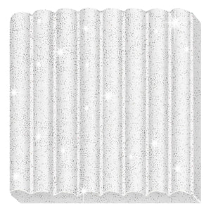 Fimo kids boetseerklei wit glitter, 42gr