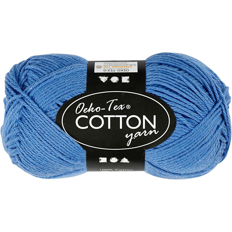 Afbeelding laden in galerijviewer, Creativ company katoengaren, blauw, 50gr, 170m
