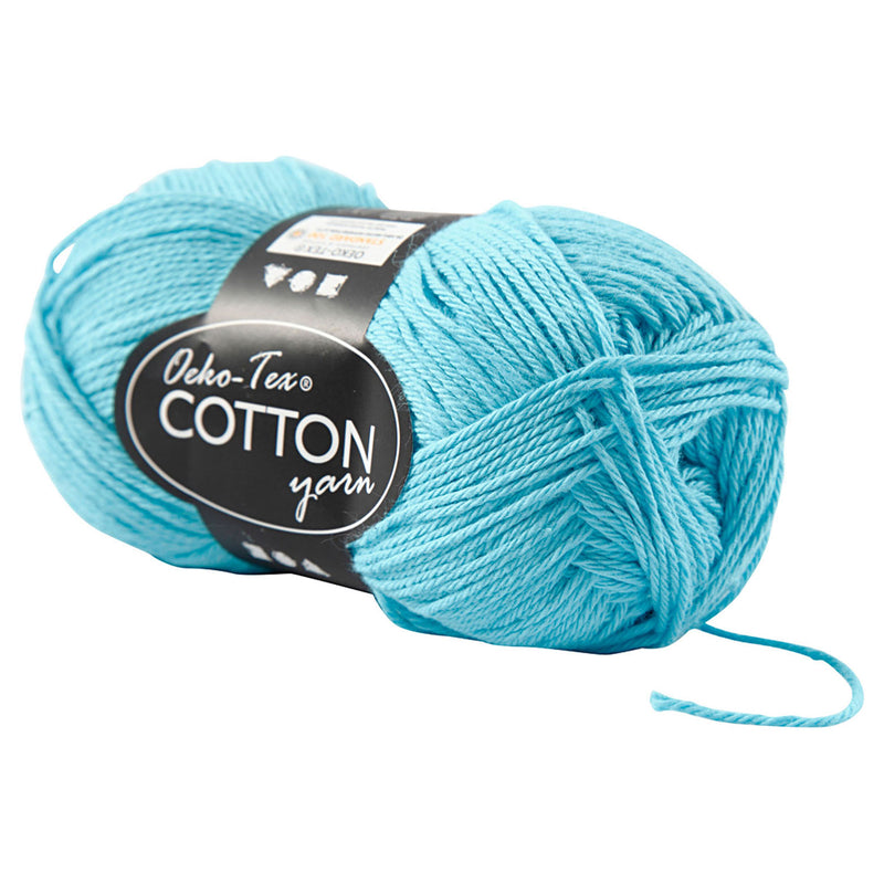 Afbeelding laden in galerijviewer, Creativ company katoengaren, turquoise, 50gr, 170m
